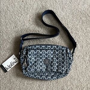 Kipling Navy Geometric Crossbody Bag